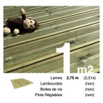 Terrasseenbois. fr - planches de terrasse pin autoclave vert pour 1 m� ? longueur 2, 75 m