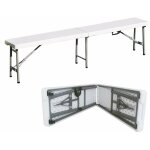 Terre jardin - banc de jardin pliable, 183x30x44 cm, acier et plastique - 4 places - compact - blanc Terre jardin - banc de jardin pliable, 183x30x44 cm, acier et plastique - 4 places - compact - blanc