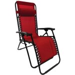 Terre jardin - fauteuil transat relax pliable multiposition + appui?tte rglable - - rouge