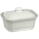 Terrine avec couvercle - gr�s blanc - 200g