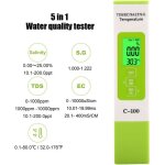 Testeur de qualit d'eau de mer numrique 5 en 1 portable sg / salinit / temprature / tds / ec pour ...