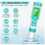 Jamais utilis]testeur de ph numrique, 7 en 1 ph / tds / ec / orp / sg / salinit / temprature avec ...