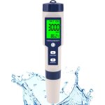Testeur de sel et ph - mtre numrique pour piscine, eau de mer et eau potable, 5 en 1, salinit, ph, ...