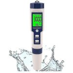 Testeur de sel pour piscine, salinom�tre num�rique, testeur de salinit� pour eau sal�e 5 en 1 haute pr�cision, ...