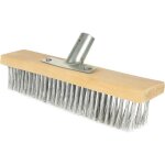 Tête de balai métallique robuste en acier inoxydable pour terrasse, garage (poignée non incluse) Tête de balai métallique robuste en acier inoxydable pour terrasse, garage (poignée non incluse)