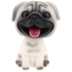 Tte de chien mignonne en rsine pour dcoration de voiture - carlin