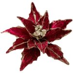 T�te de fleur de no�l multicolore, d�corations pour sapin de no�l, 25 cm, fleurs artificielles de no�l ...