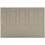 T�te de lit 140 cm - velours - taupe - hermine