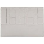 T�te de lit 160 cm - velours - beige - hermine