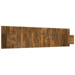 Tte de lit accessoire couchage chambre  coucher meuble avec chevet intgr tagre mdf marron clair ...