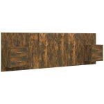 Tte de lit accessoire couchage chambre  coucher meuble avec chevet intgr tagre mdf marron clair ...