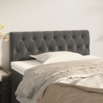 T�te de lit pour lit adult d�coration murale gris fonc� 90x7x78 / 88 cm velours cfw290884