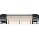 Tête de lit adulte en lattes de bois blanchi / noir 240 cm avec chevets intégrés - scala Tête de lit adulte en lattes de bois blanchi / noir 240 cm avec chevets intégrés - scala