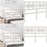Tte de lit blanc 140, 5x4x100 cm bois massif de pin - tte de lit - tte de lit bois - tte de lit blanche ...