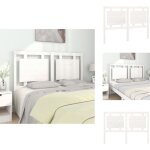 Tte de lit blanc 140, 5x4x100 cm bois massif de pin - tte de lit - tte de lit bois - tte de lit blanche ...