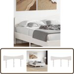 Tte de lit blanc 140 cm bois massif de pin - tte de lit - literie - meuble de chambre - bois massif ...