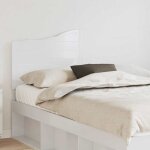 Tte de lit blanc brillant 160 cm bois d'ingnierie