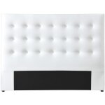 Vente - unique - tte de lit capitonne 140 cm - simili - blanc - francesco