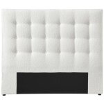 Vente - unique - tte de lit capitonne 140 cm - tissu bouclette - blanc - francesco