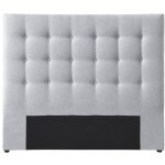 Vente - unique - tte de lit capitonne 160 cm - tissu - gris clair - francesco