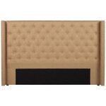 Vente - unique - tte de lit capitonne 170 cm - tissu - beige - massimo ii