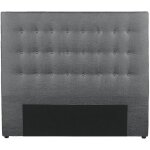 T�te de lit capitonn�e 180 cm - tissu - gris - francesco