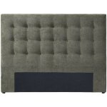 T�te de lit capitonn�e 180 cm - tissu - vert olive - francesco