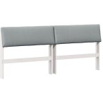 T�te de lit capitonn�e gris clair 180 cm pin massif vidaxl