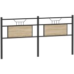 T�te de lit ch�ne sonoma 180 cm bois d'ing�nierie et acier vidaxl