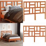 T�te de lit cire marron 180 cm bois massif de pin - t�te de lit - t�te de lit bois - t�te de lit design ...