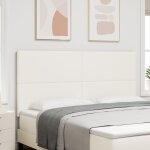 T�te de lit design simple cr�me 180 cm en tissu velours c�tel� vidaxl