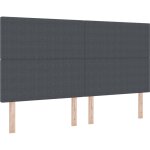 T�te de lit design simple gris fonc� 180 cm en tissu velours c�tel� vidaxl