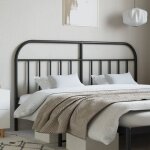Tte de lit pour lit double, cadre de lit, tableau dcoratif de chevet mtal noir 160 cm cde56474