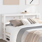 Tte de lit avec tagres - panneau de lit avec rangement blanc 160 cm bois massif de pin 746187