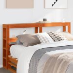 Tête de lit avec étagères - panneau de lit avec rangement marron cire 160 cm bois massif de pin 539472 ... Tête de lit avec étagères - panneau de lit avec rangement marron cire 160 cm bois massif de pin 539472 ...