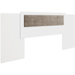 Vente - unique - tte de lit extensible 140 / 160 / 180 cm - blanc et taupe - kylana