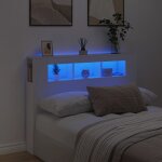 Maisonchic ? t�te de lit � led blanc 140x18, 5x103, 5 cm ? bois d'ing�nierie ? connecteur usb ? �clairage ...