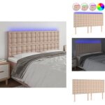 Tête de lit à led cappuccino 180x5x118 / 128 cm similicuir - tête de lit led - tête de lit moderne - ... Tête de lit à led cappuccino 180x5x118 / 128 cm similicuir - tête de lit led - tête de lit moderne - ...