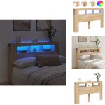 T�te de lit � led ch�ne sonoma 160x18, 5x103, 5cm bois ing�nierie - t�te de lit led - t�te de lit moderne ...