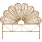 T�te de lit faite main en rotin naturel 180 cm