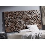 Tte de lit / panneau en bois sculpt marron 160x80 cm. 160x80x5 cm