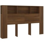 Tête de lit avec rangement accessoire de lit table de chevet étagère 160 x 18, 5 x 104, 5 cm mdf marron ... Tête de lit avec rangement accessoire de lit table de chevet étagère 160 x 18, 5 x 104, 5 cm mdf marron ...