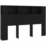 Tête de lit avec rangement accessoire de lit table de chevet étagère 160 x 18, 5 x 104, 5 cm mdf noir ... Tête de lit avec rangement accessoire de lit table de chevet étagère 160 x 18, 5 x 104, 5 cm mdf noir ...