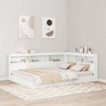 Tte de lit de rangement blanc 140 cm bois d'ingnierie