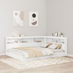 T�te de lit de rangement blanc 140 cm bois d'ing�nierie vidaxl