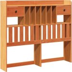 T�te de lit avec rangement cire marron 120cm bois massif de pin vidaxl