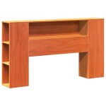 T�te de lit avec rangement cire marron 160cm bois massif de pin vidaxl