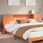 T�te de lit avec rangement cire marron 200cm bois massif de pin - vidaxl