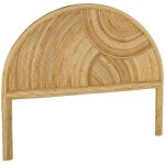 Tte de lit en rotin naturel, bois clair, bohme, l140 x p4. 5 x h115cm