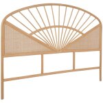 Sweeek - tête de lit en rotin naturel et cannage, bois clair, bohème, l162 x p3 x h130cm Sweeek - tête de lit en rotin naturel et cannage, bois clair, bohème, l162 x p3 x h130cm